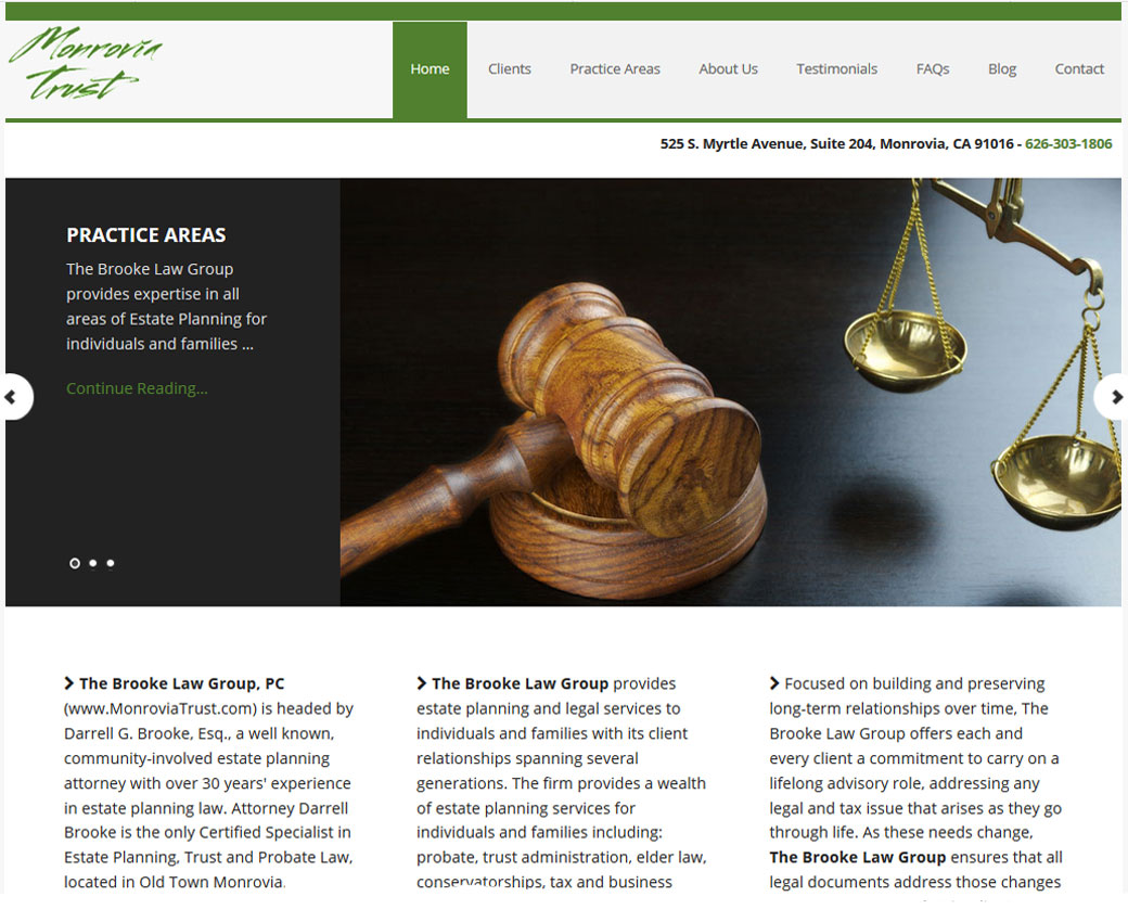 Monrovia Trust Website Screenshot