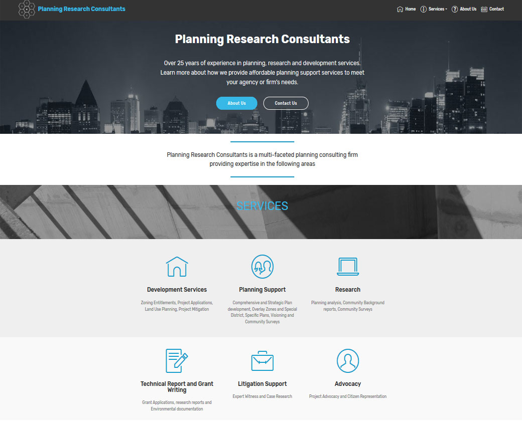 Planning Research Consultants - Russell Fricano Website Screenshot